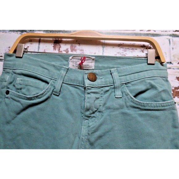 Current/Elliott The Zip Stiletto Faded Teal Cotton Stretch Skinny Jeans - Picture 5 of 8